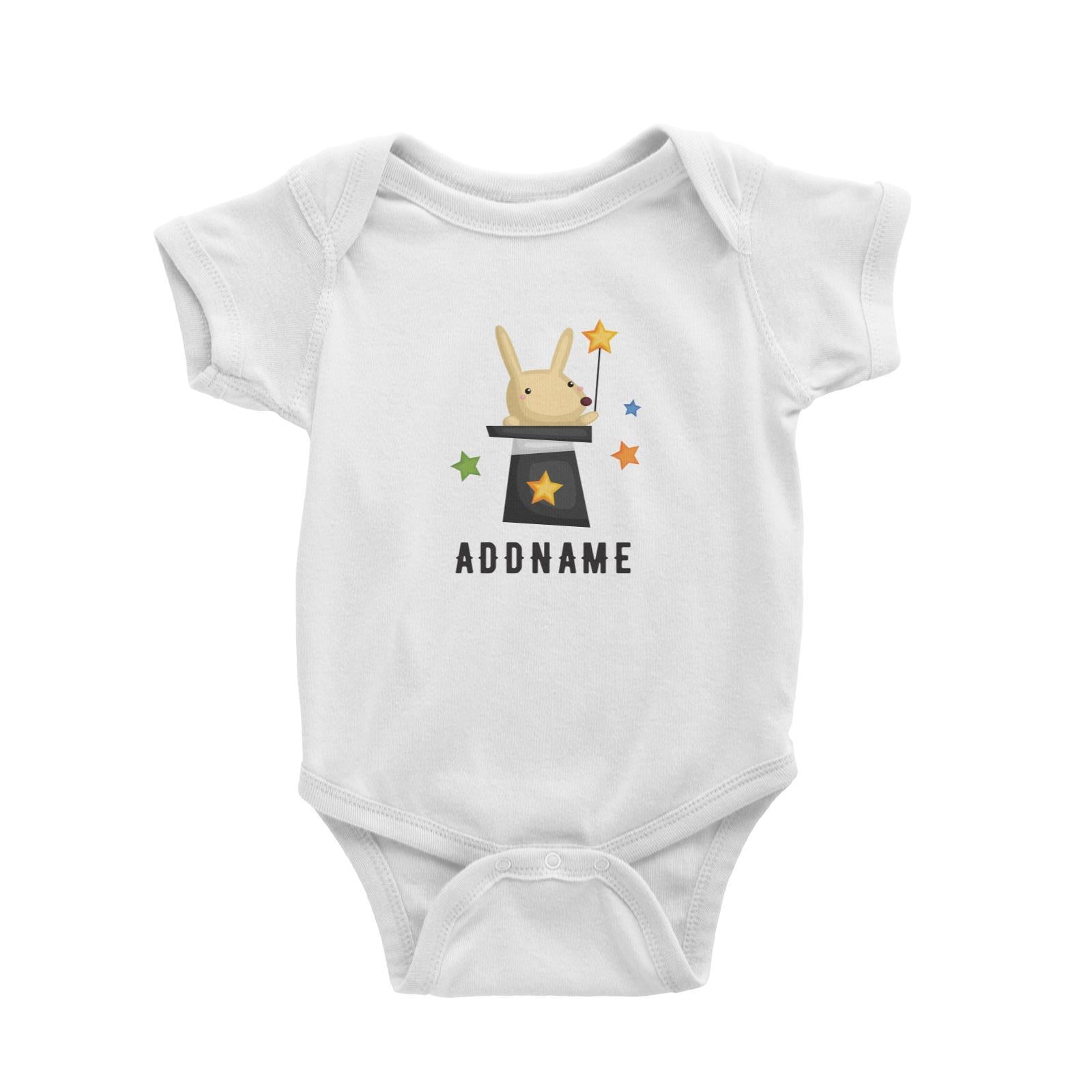 Birthday Circus Magicial Rabbit In Magic Hat Addname Baby Romper