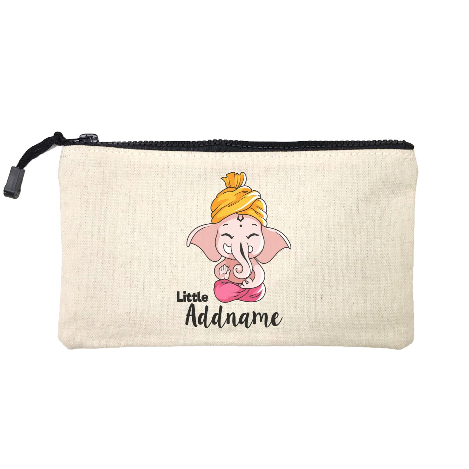 Cute Sitting Ganesha Meditating Little Addname Mini Accessories Stationery Pouch