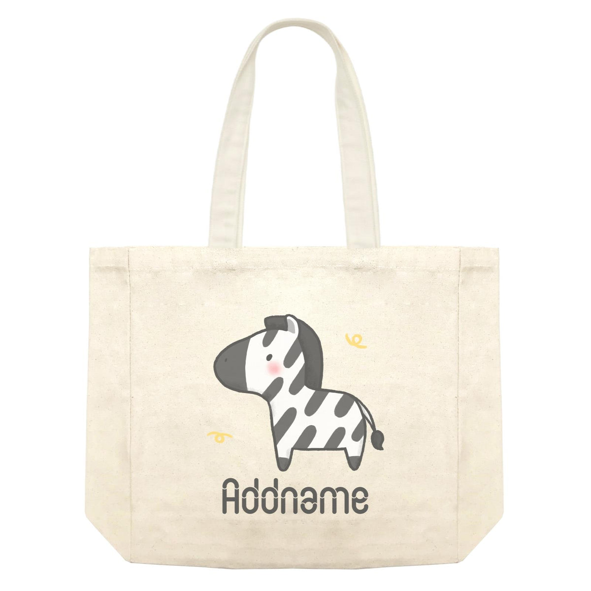 Cute Hand Drawn Style Zebra Addname Shopping Bag