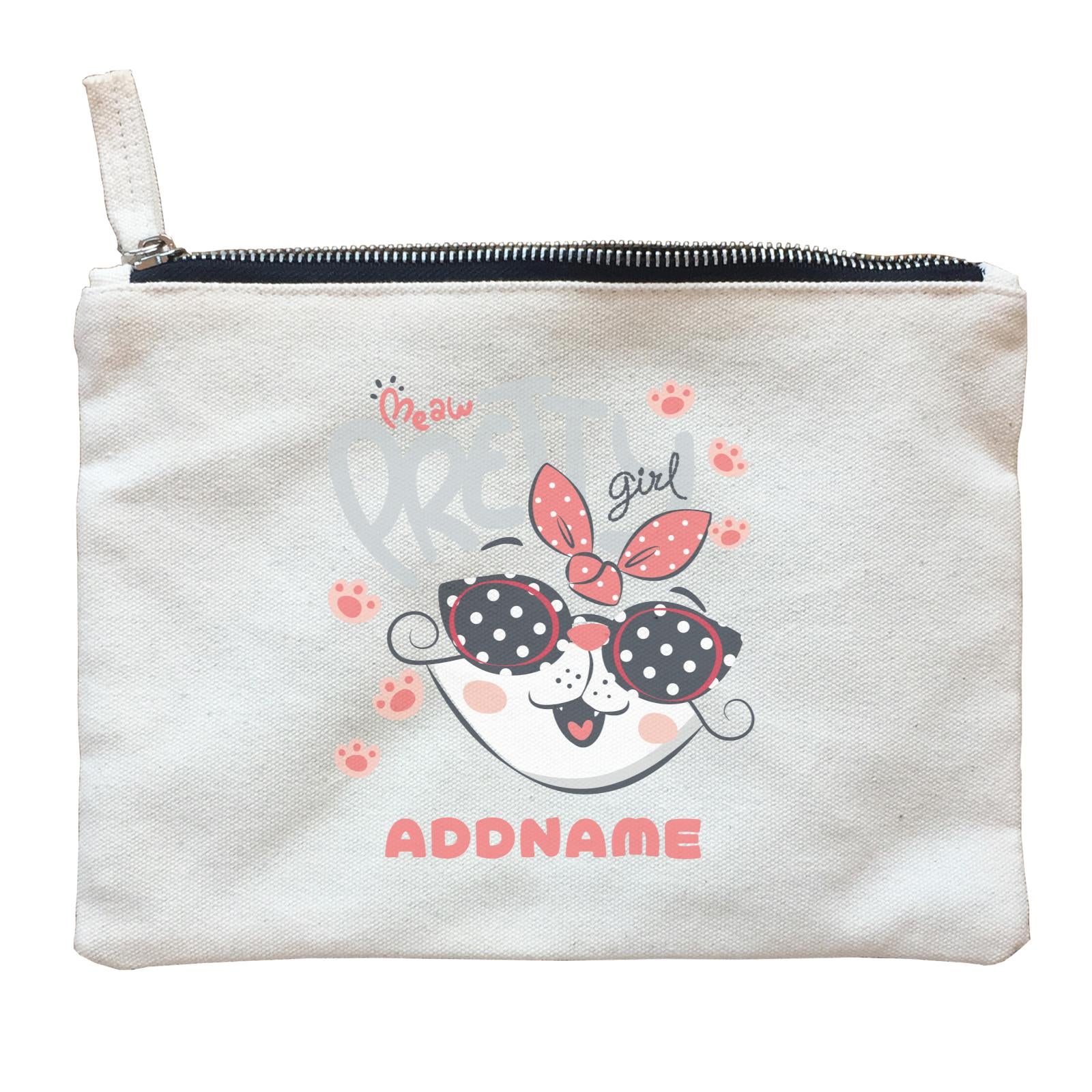 Meaw Pretty Girl Cat Addname Zipper Pouch