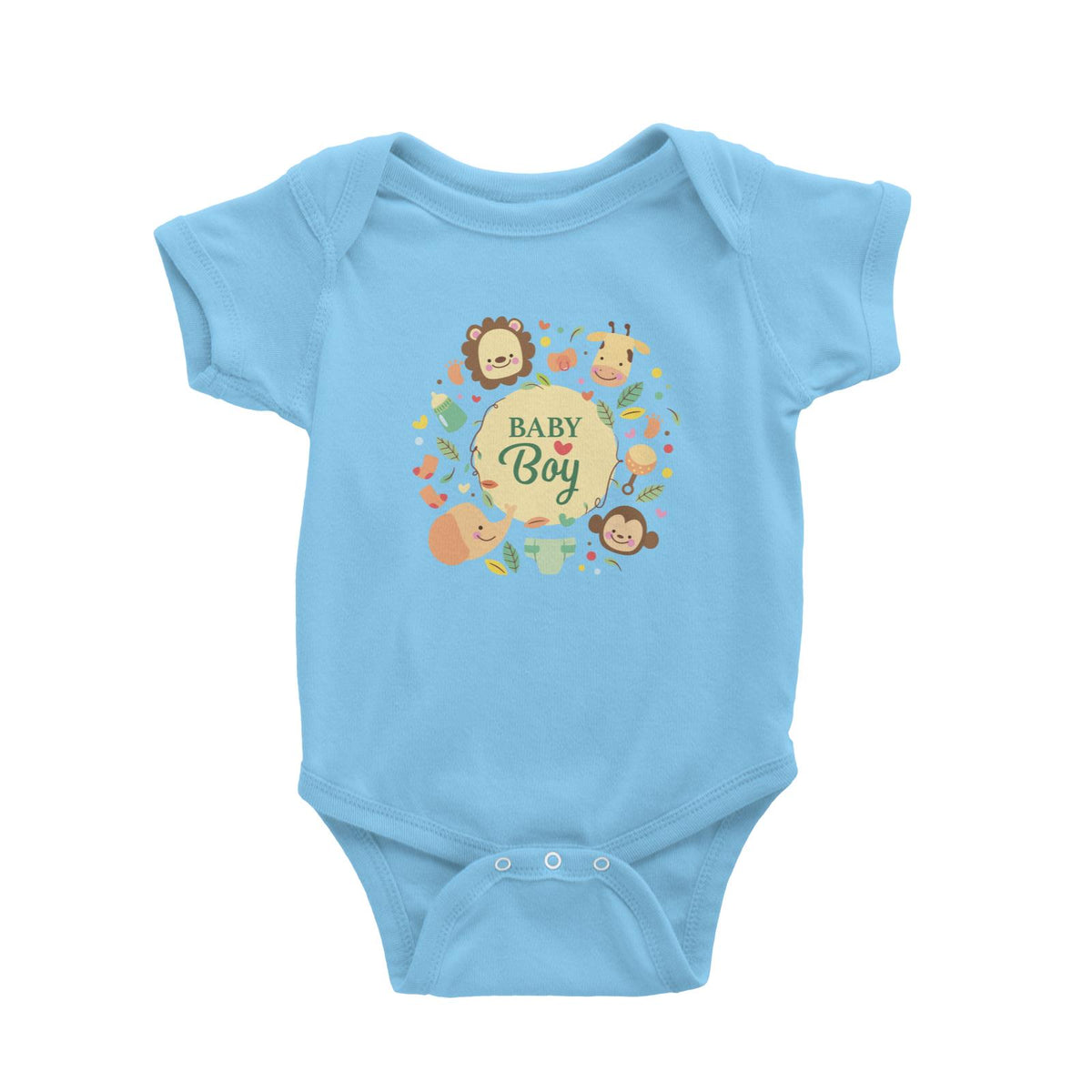 Non-Personalised Safari Animal Baby Romper