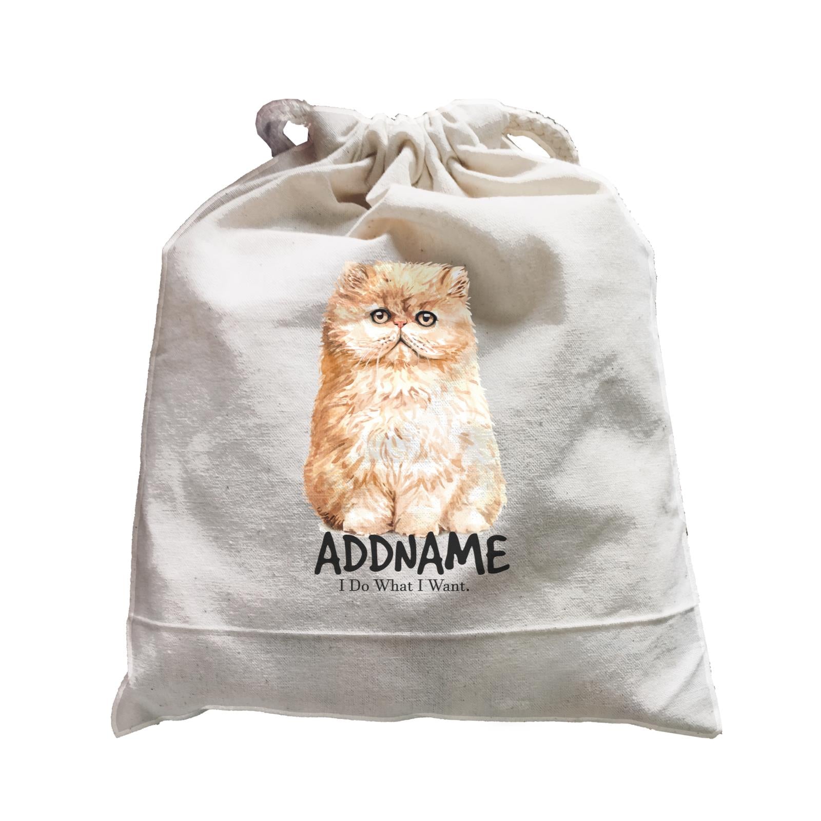 Watercolor Cat Brown Kitten I Do What I WantAddname Satchel