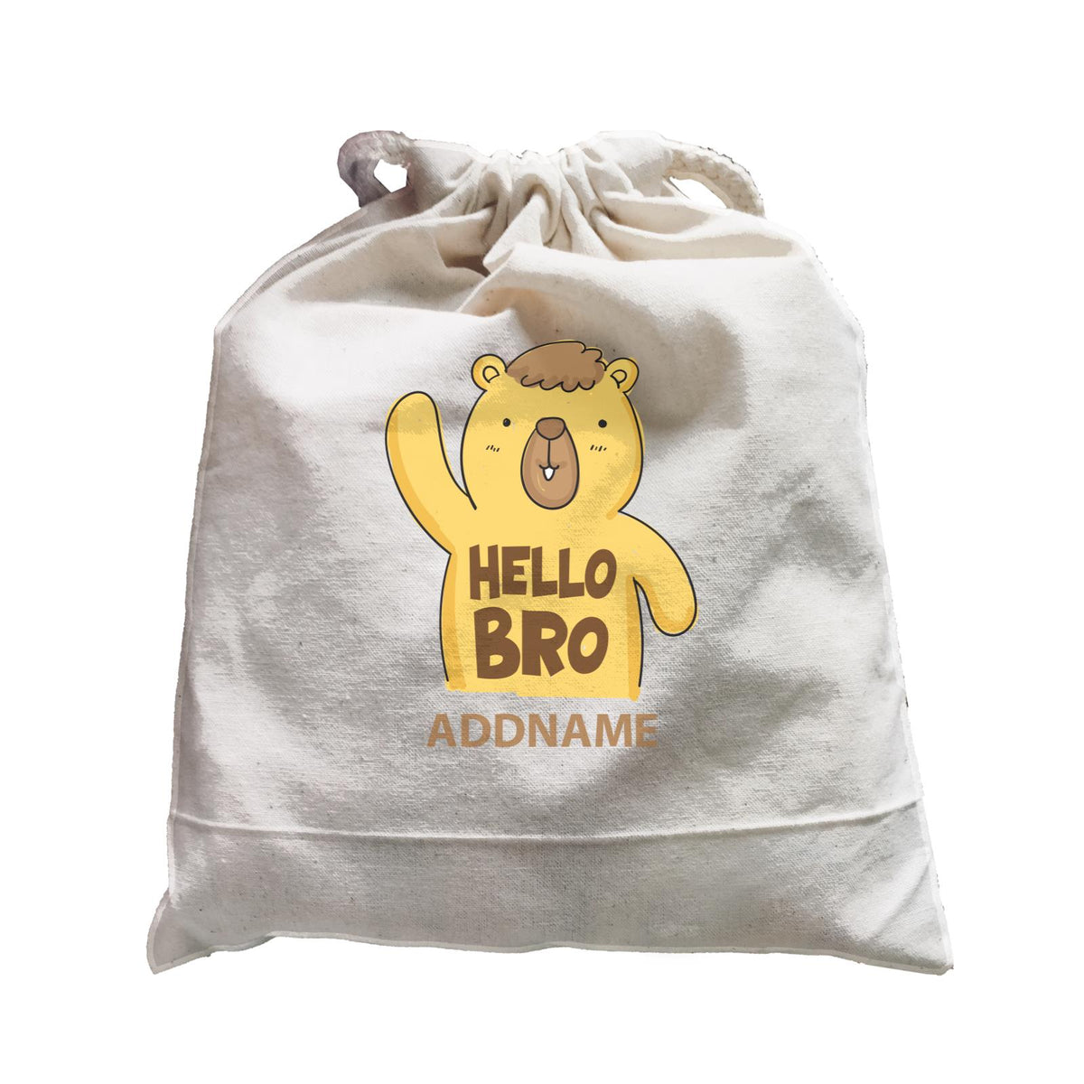Cool Cute Animals Bear Hello Bro Addname Satchel