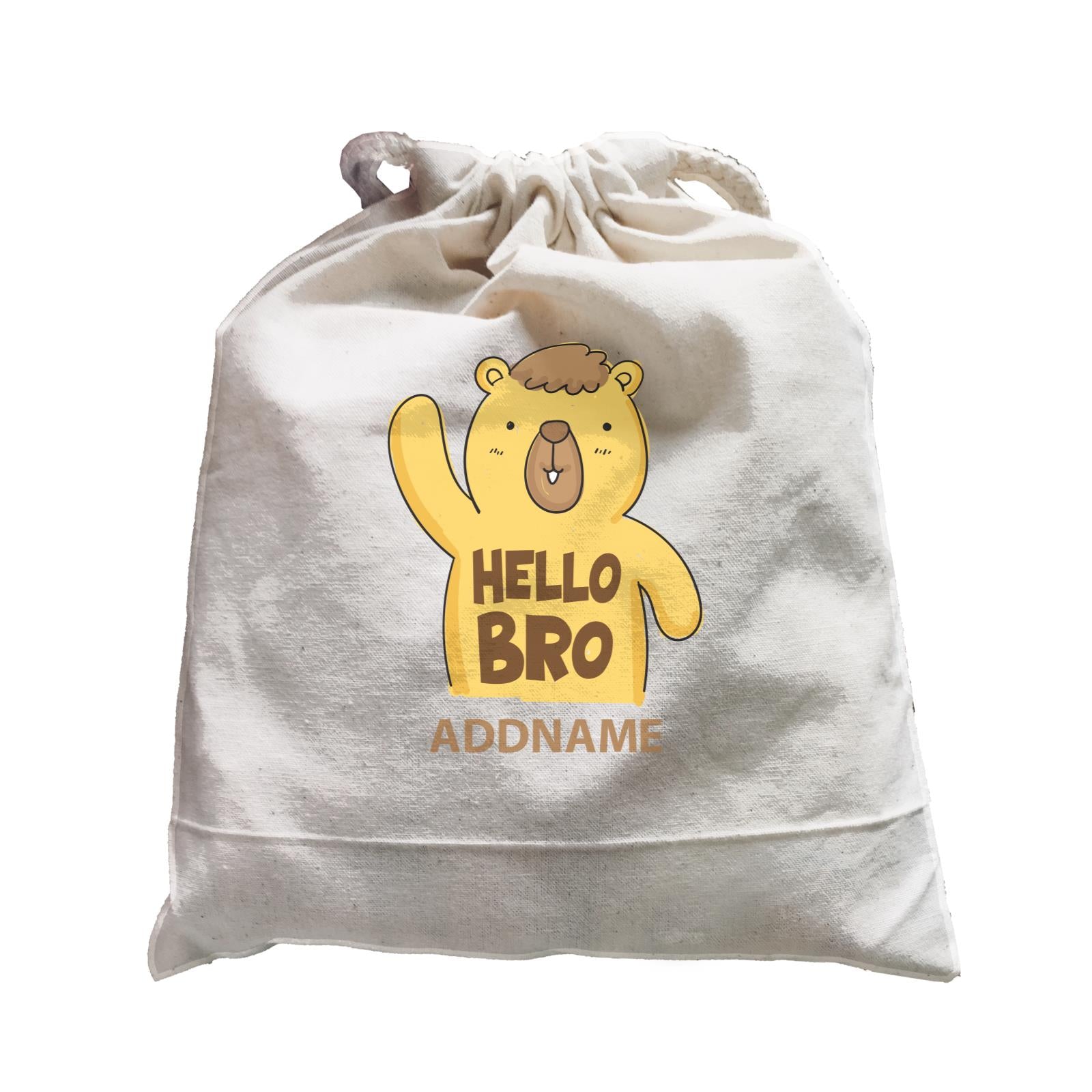 Cool Cute Animals Bear Hello Bro Addname Satchel