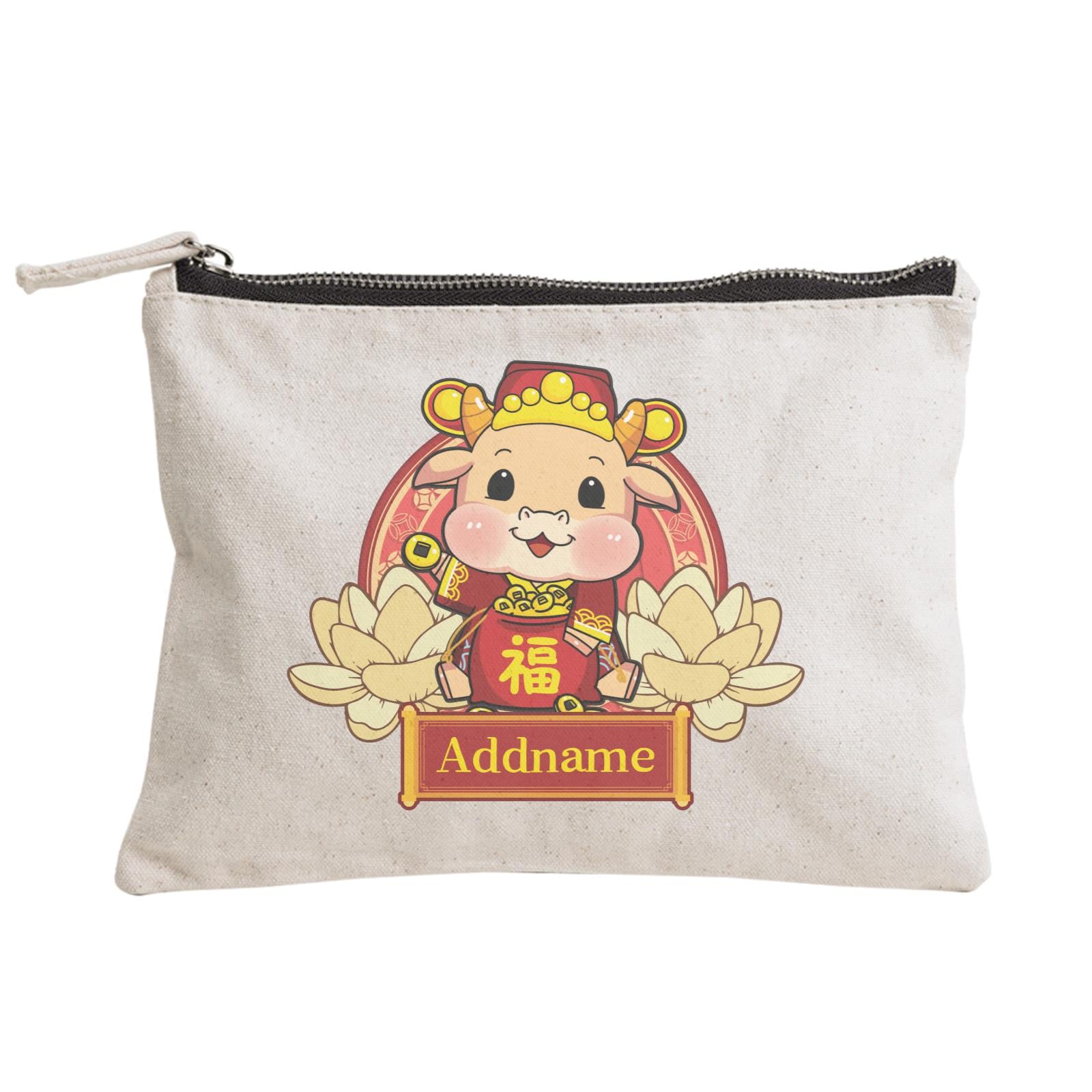 [CNY 2021] Gold Lotus Series Cow of Wealth Zipper Pouch