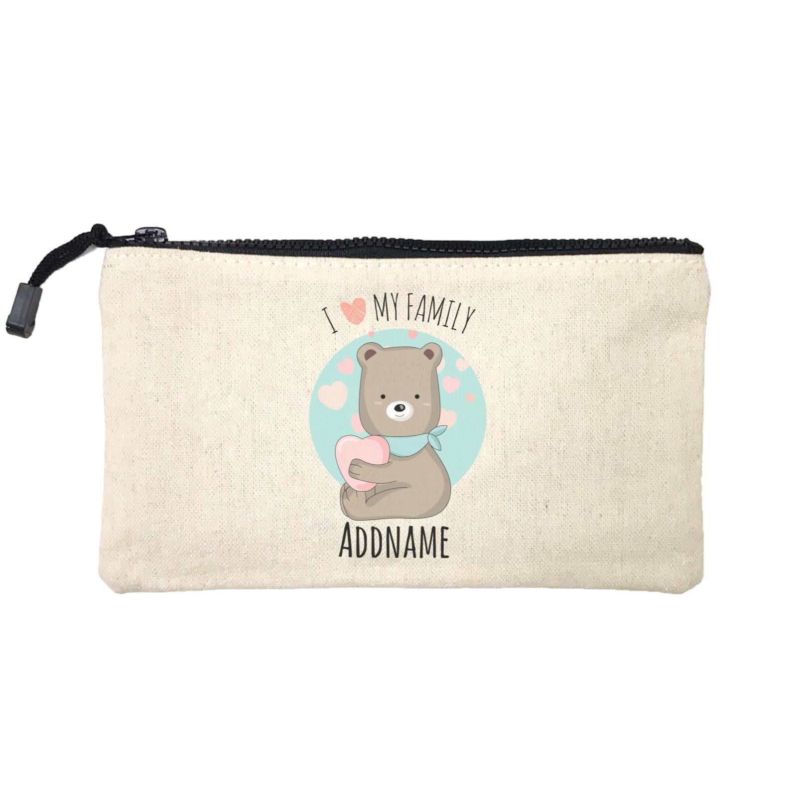 Sweet Animals Sketches Bear I Love My Family Mini Accessories Stationery Pouch