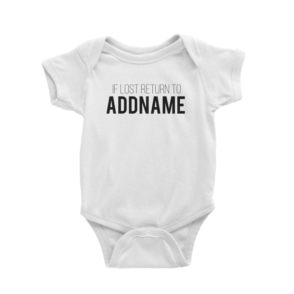 If Lost Return To Addname Baby Romper