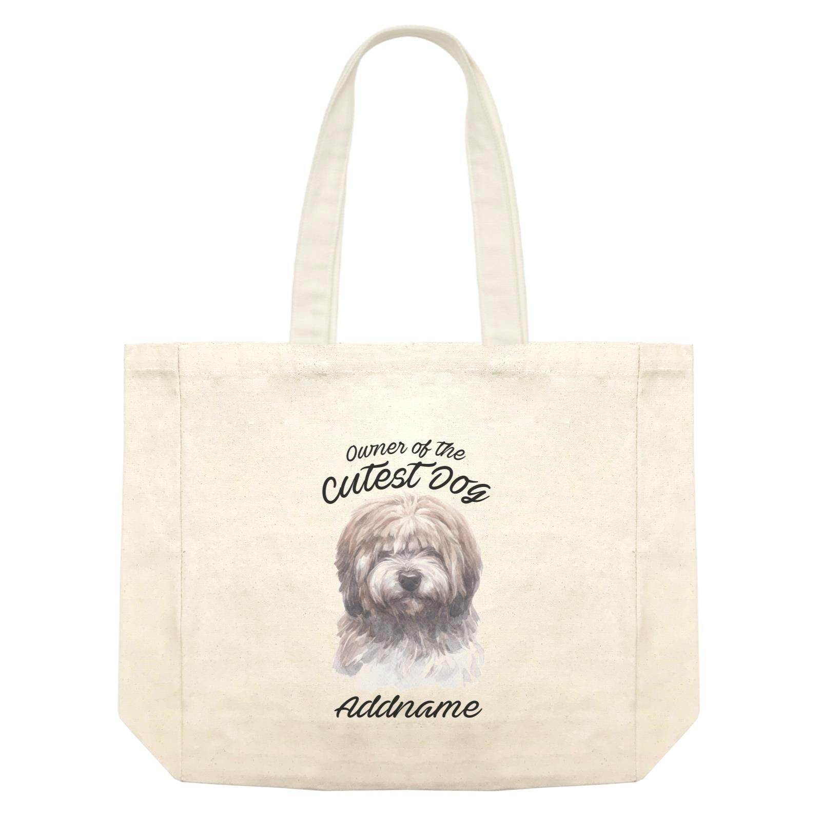 Watercolor Dog Owner Of The Cutest Dog Tibetan Addname Shopping Bag