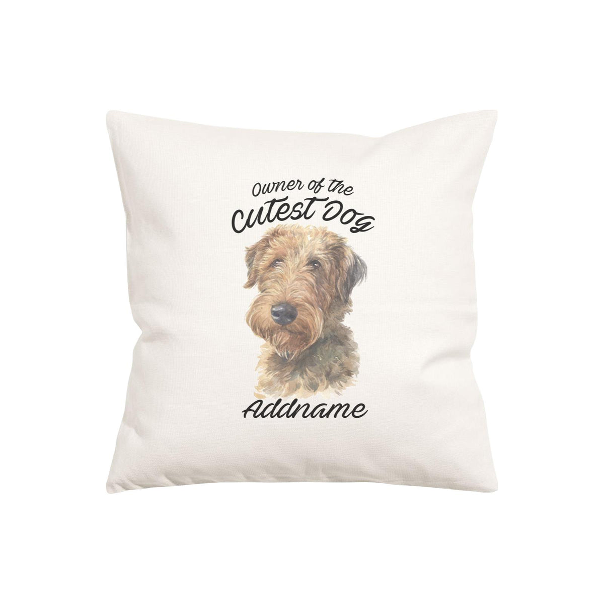 Watercolor Dog Owner Of The Cutest Dog Welsh Terrier Addname Pillow Cushion