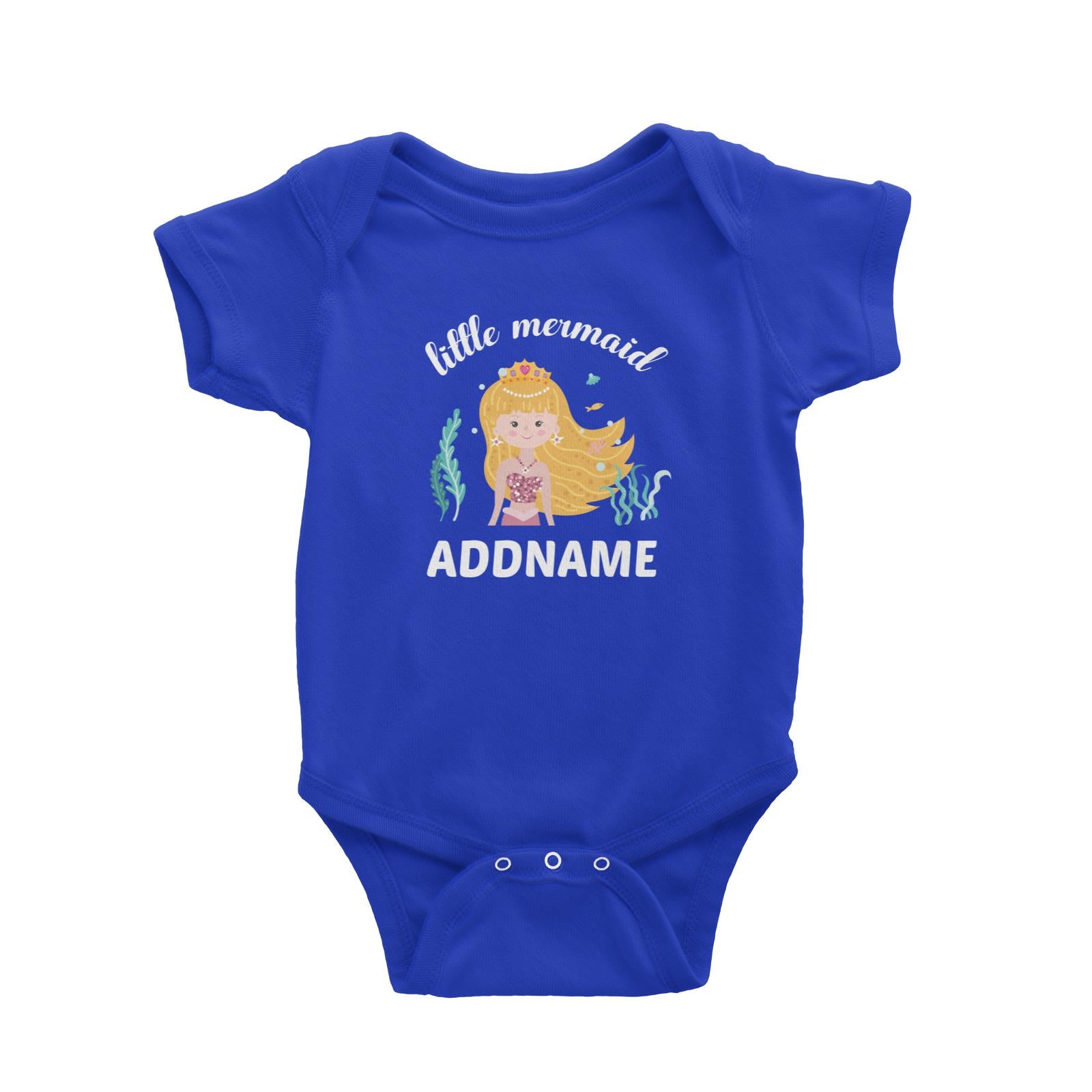 Little Mermaid  Brown Hair Addname Baby Romper
