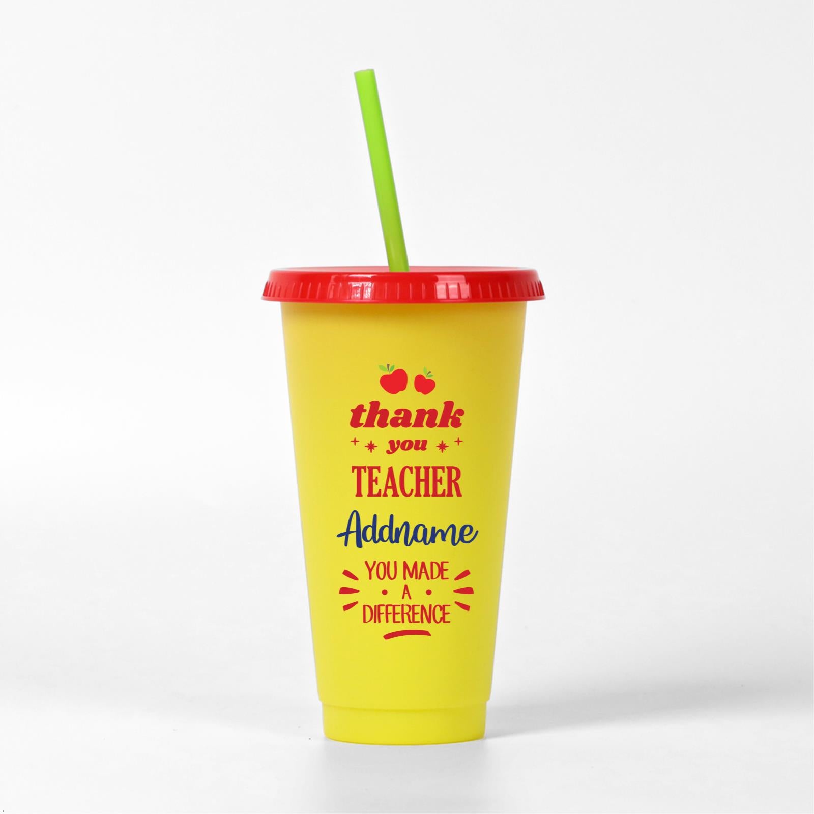 Thank You Teacher Addname You Made A Difference Quote - Yellow Kori Cu ...