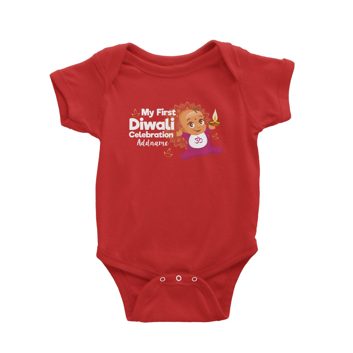 Cute Baby My First Diwali Celebration Addname Baby Romper