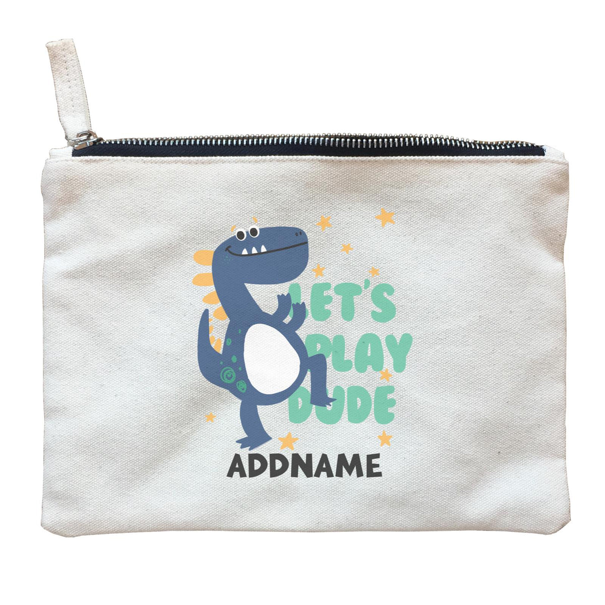 Let's Play Dude Dinosaur Addname Bag Zipper Pouch