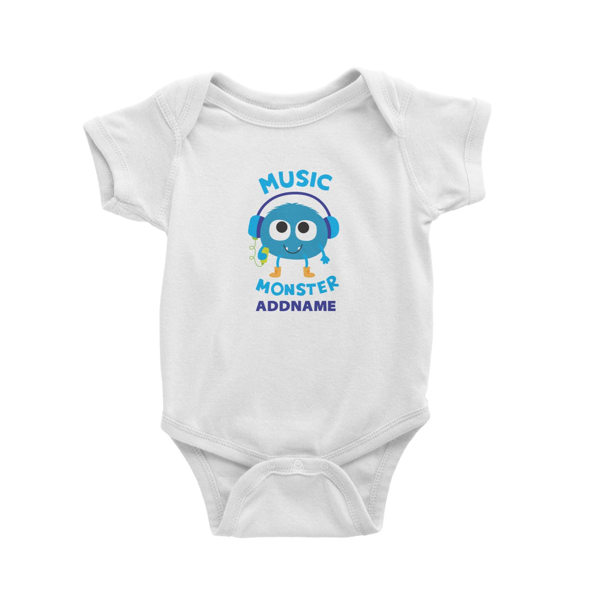 Cool Cute Monster Music Monster Addname Baby Romper