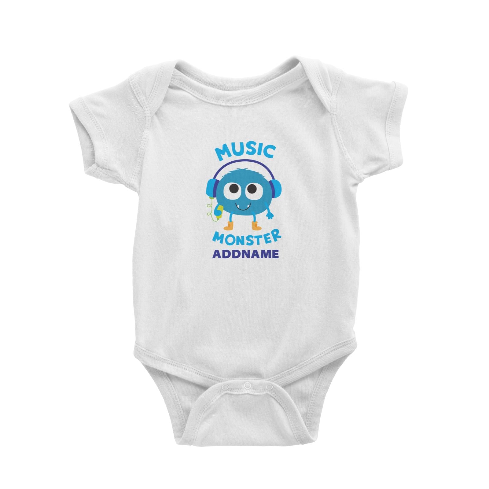 Cool Cute Monster Music Monster Addname Baby Romper