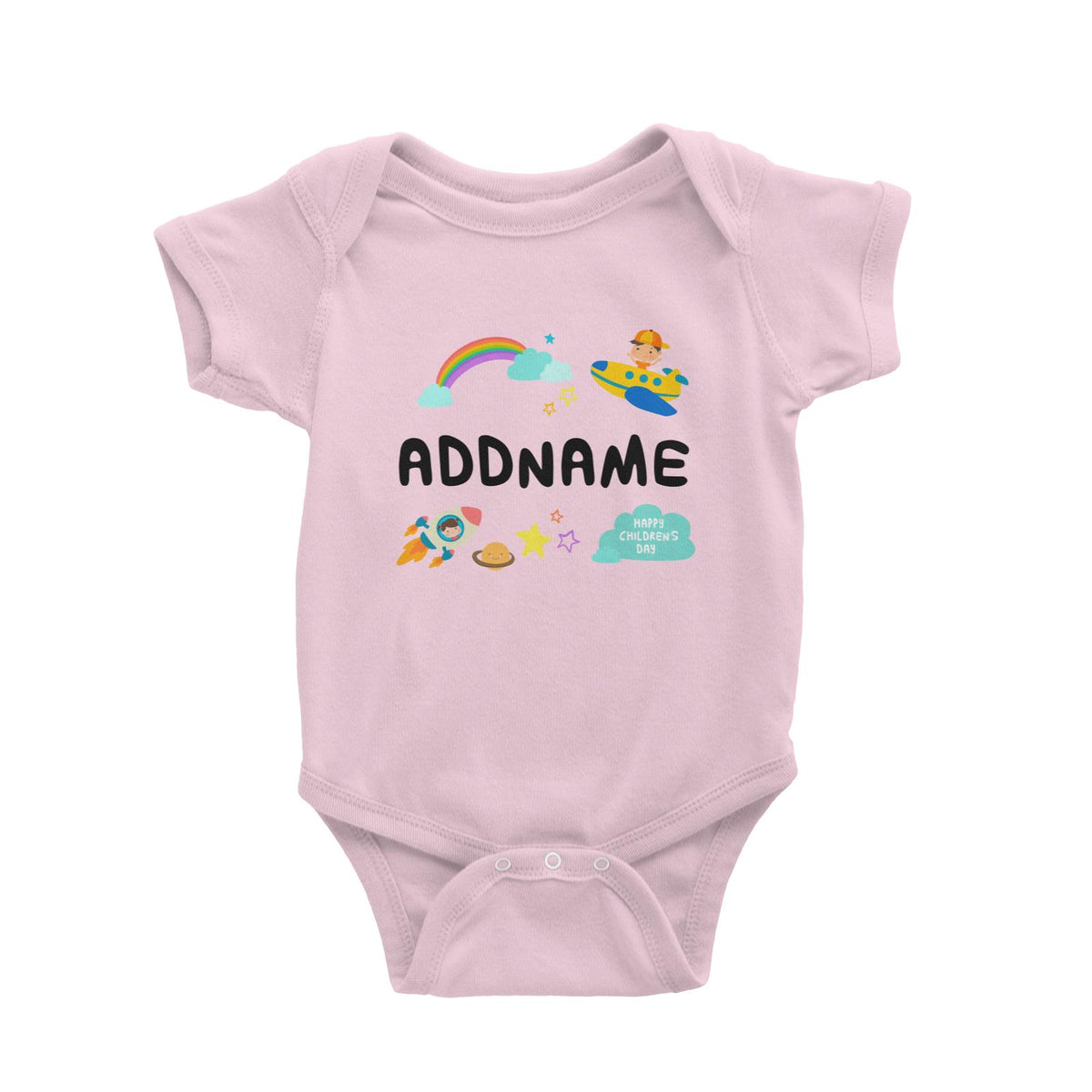 Children's Day Gift Series Adventure Boy Space Rainbow Addname Baby Romper