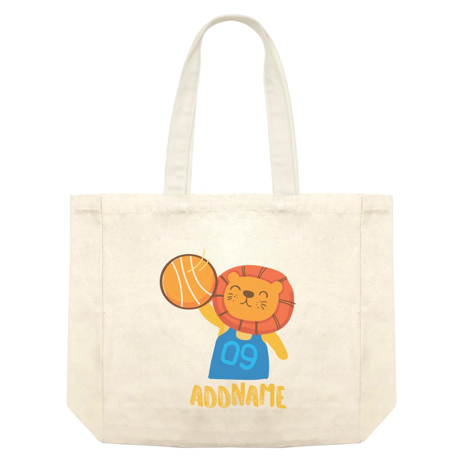Cool Cute Animals Lion Basketball Player Addname Shopping Bag