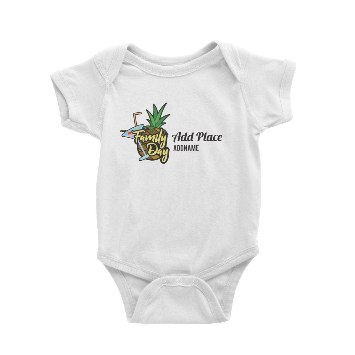 Family Day Tropical Pineapple Family Day Addname And Add Place Baby Romper