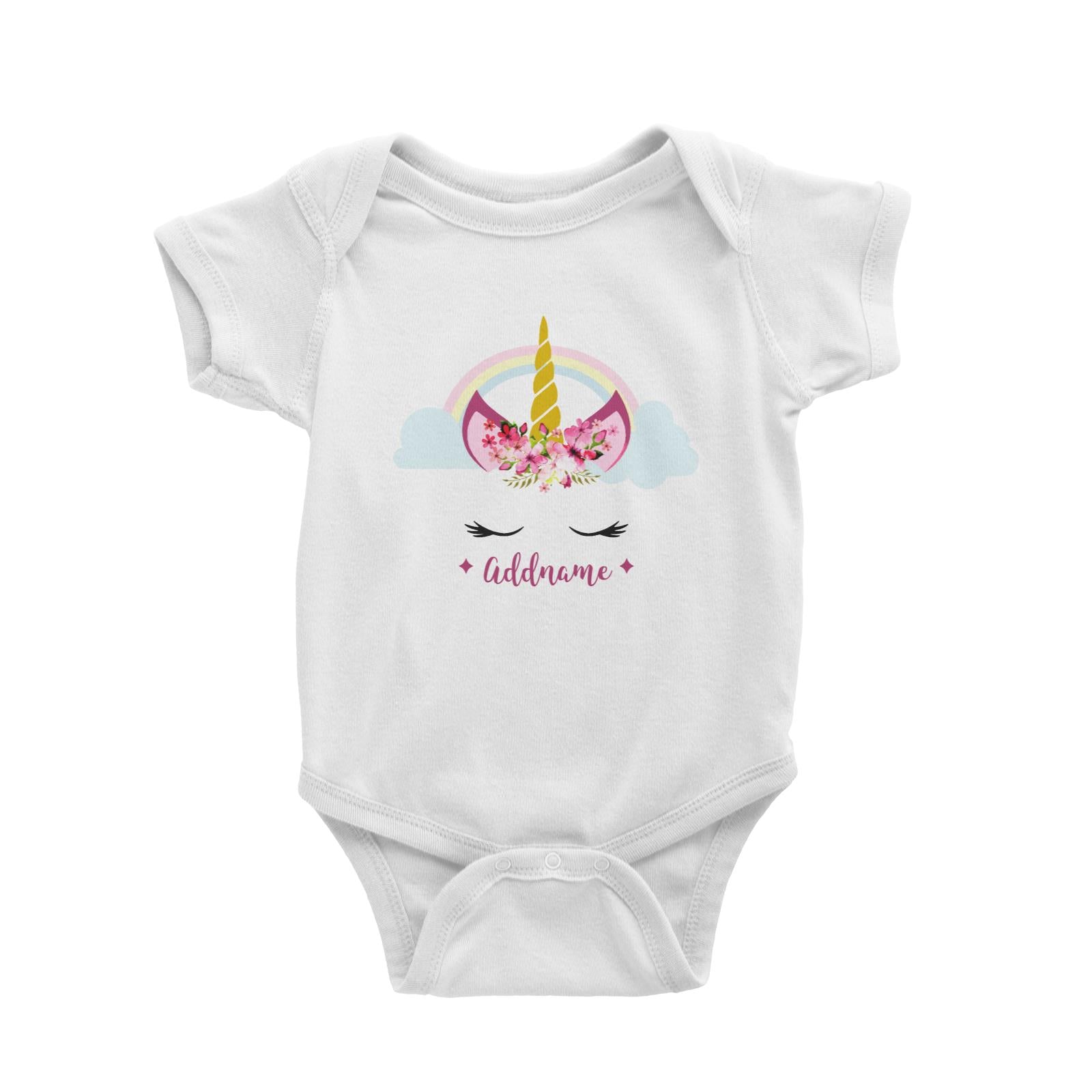 Unicorn Face Girl Addname Baby Romper (FLASH DEAL)