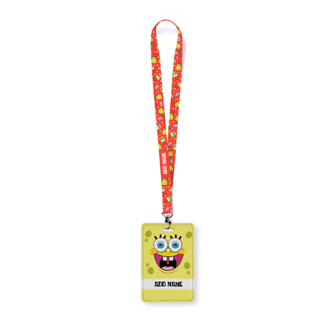 SpongeBob - Get Happy Personalized Lanyard wih Cardholder