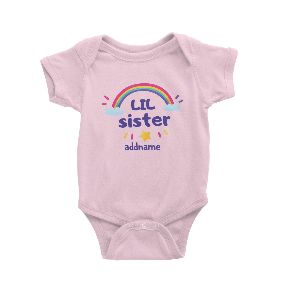 Cute Rainbow Little Sister Baby Romper