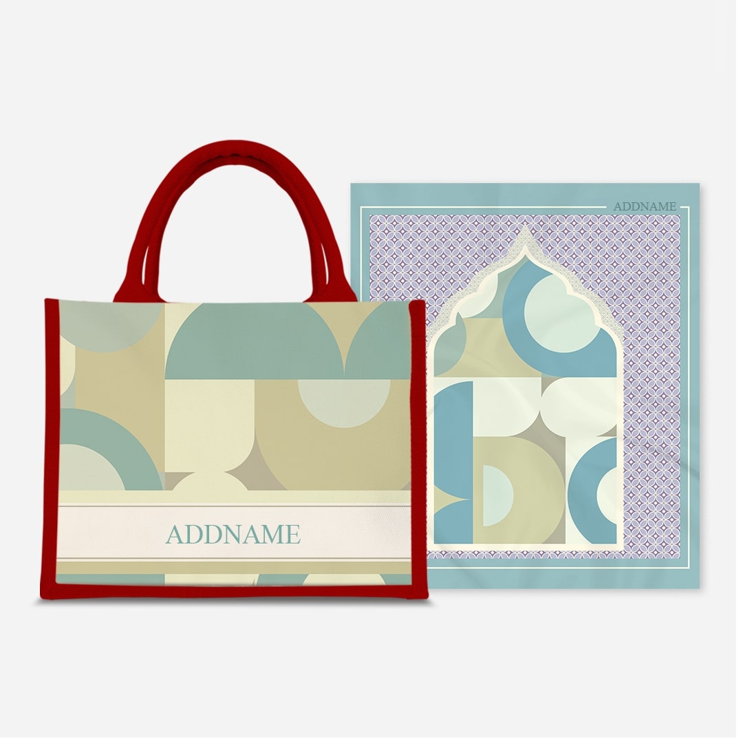 Ryn Series Prayer Mat with Half Lining Small Jute Bag-Pandan