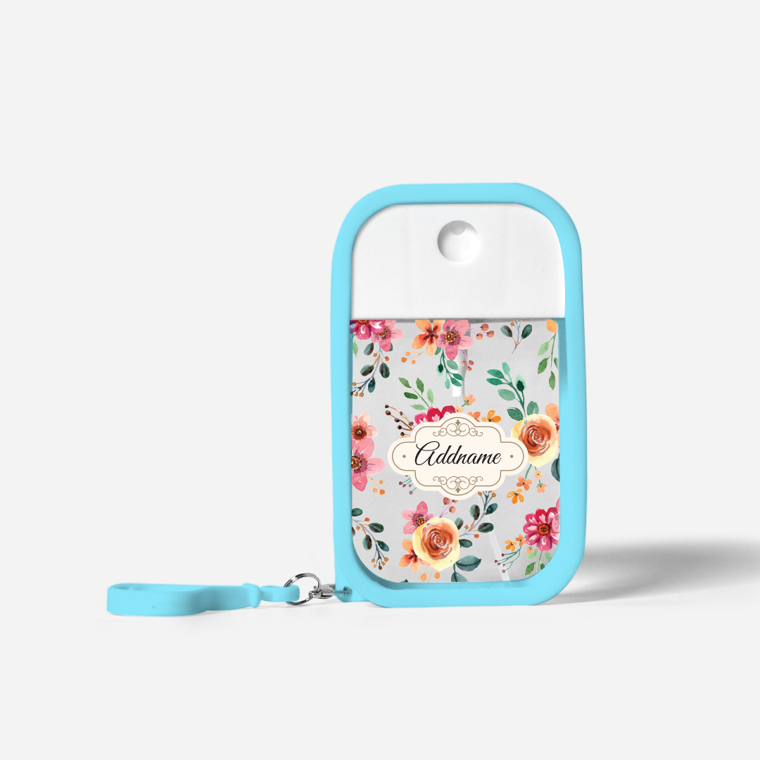 Laura Series Refillable Hand Sanitizer with Personalisation - Garnet Light BLue