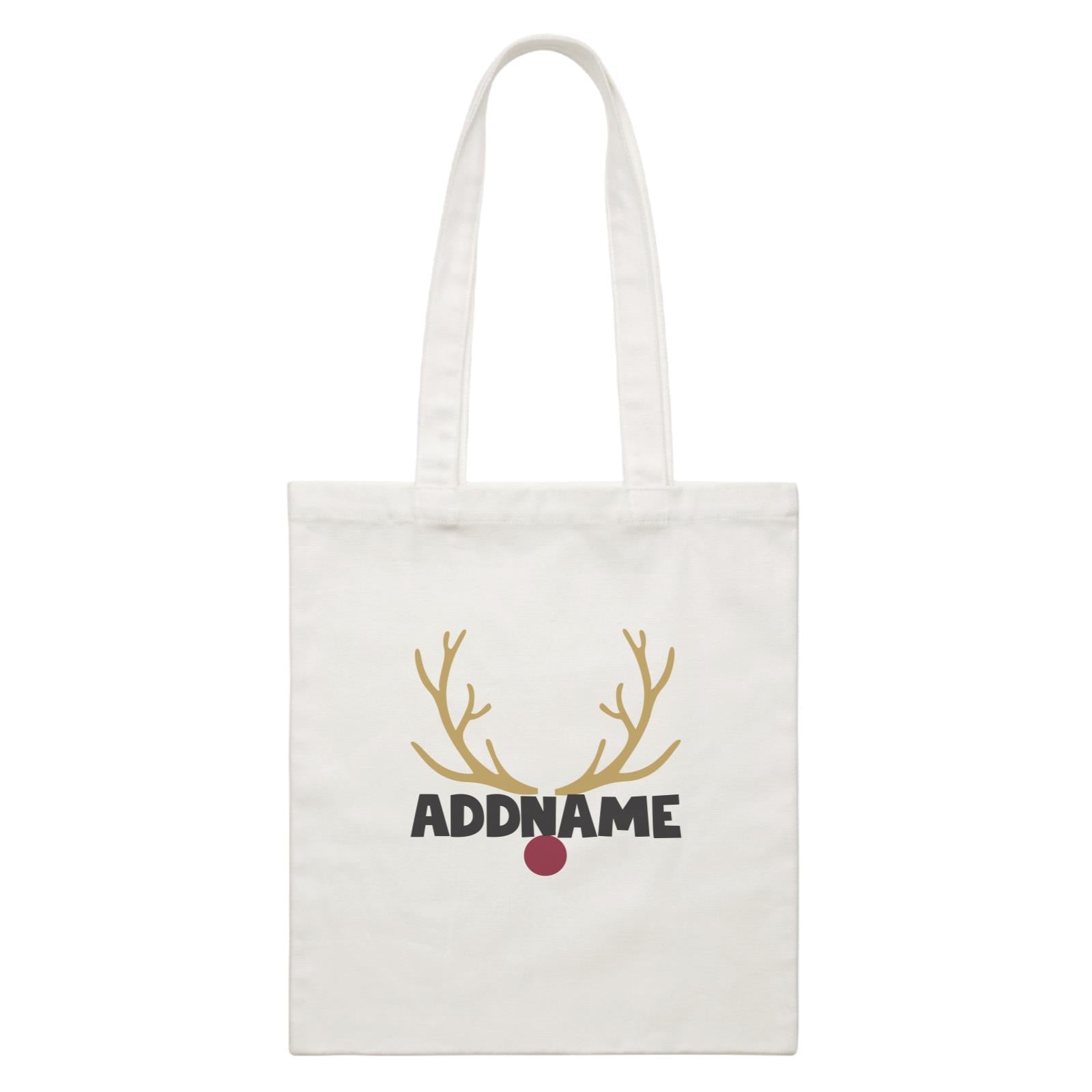 Xmas Rudolf Antler and Nose Canvas Bag