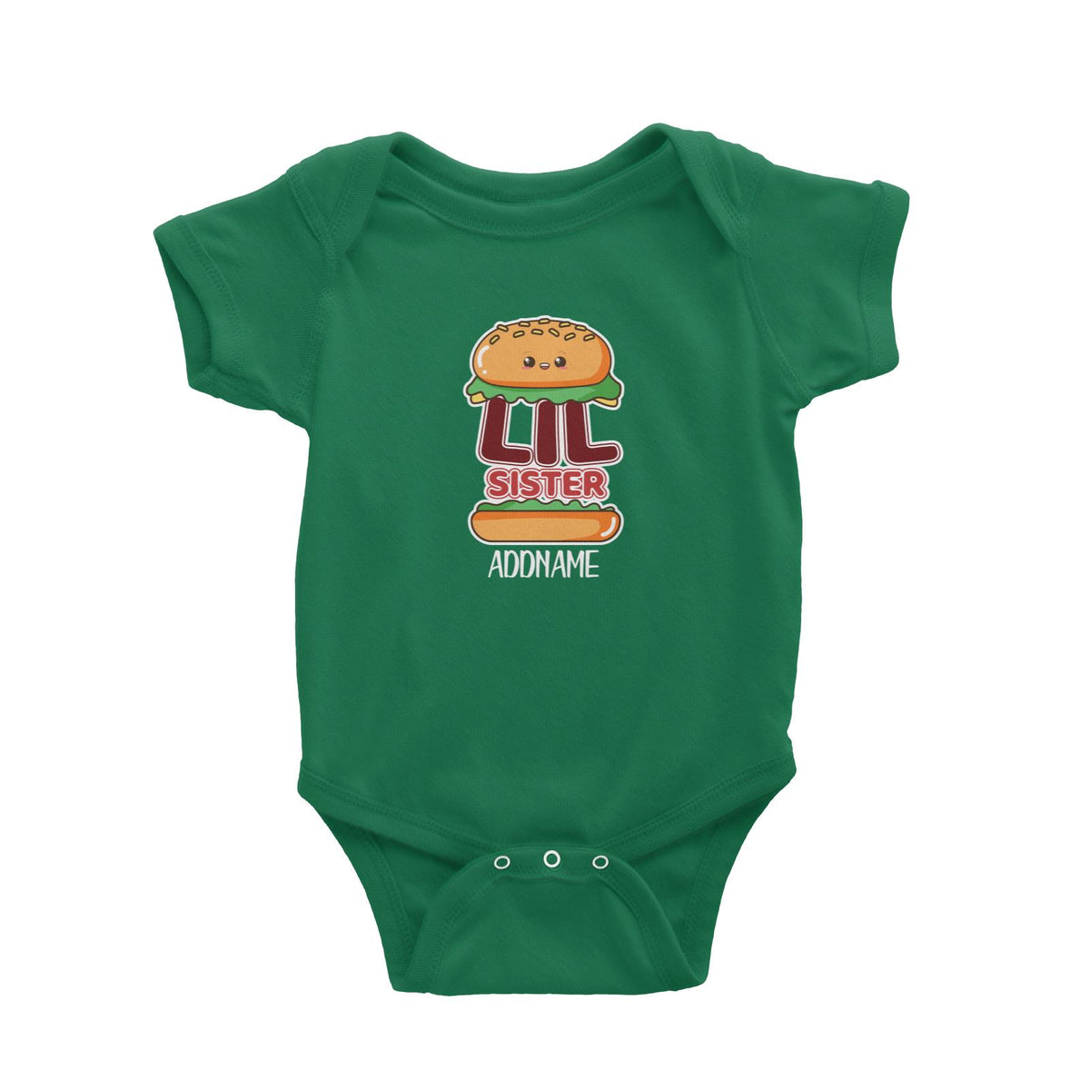 Cute Burger Little Sister Baby Romper