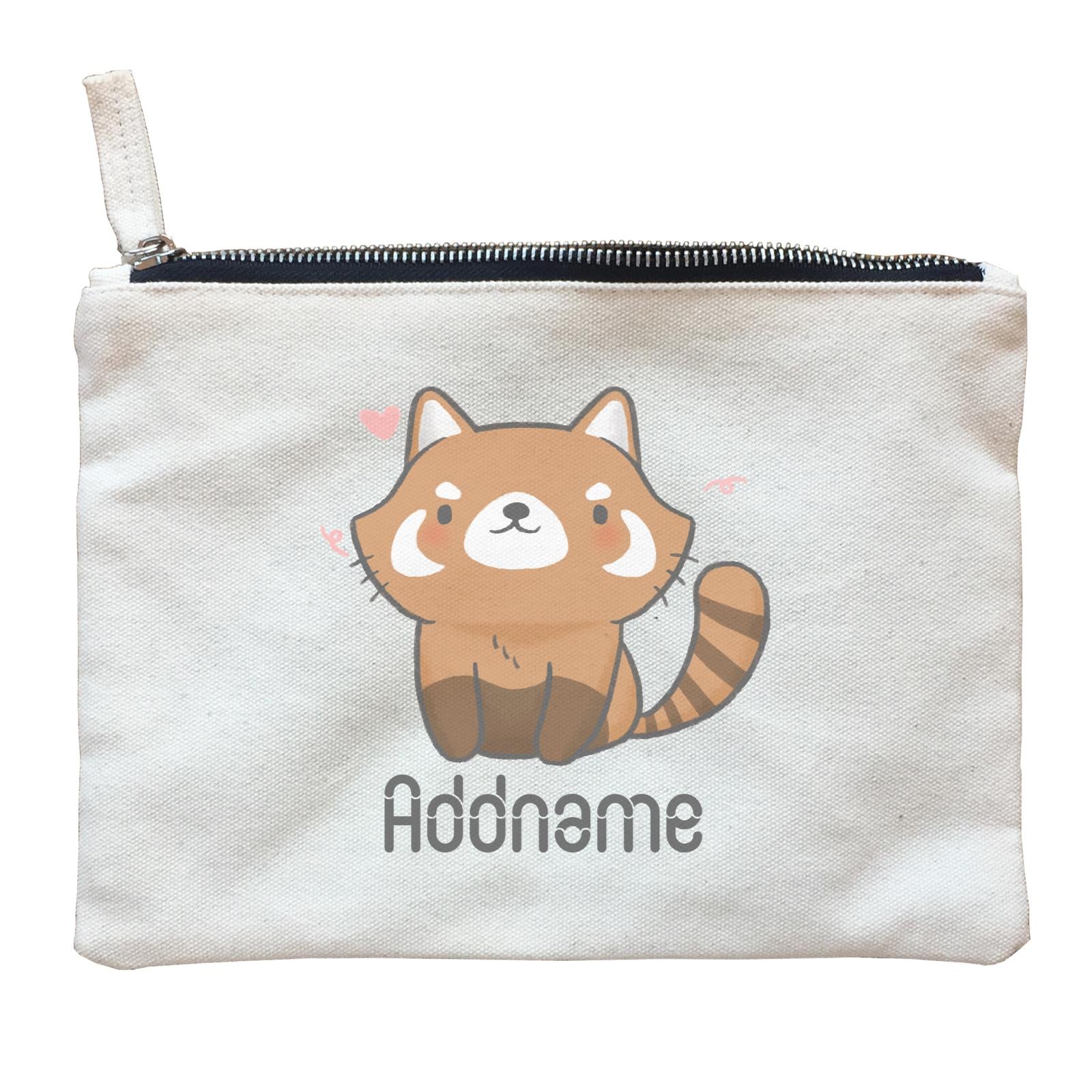 Cute Hand Drawn Style Red Panda Addname Zipper Pouch