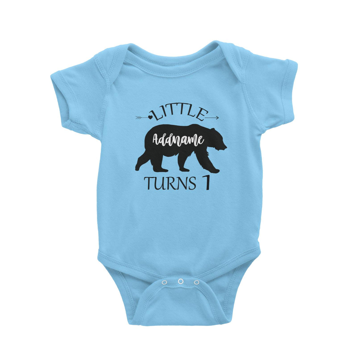 Little Bear Silhouette Birthday Theme Personalizable with Name and Number Baby Romper
