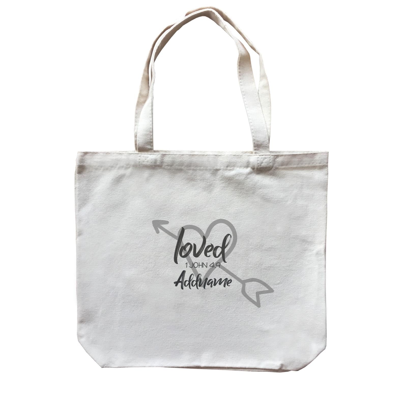 Loved Family Loved With Heart And Arrow 1 John 4.9 Addname Accessories Canvas Bag