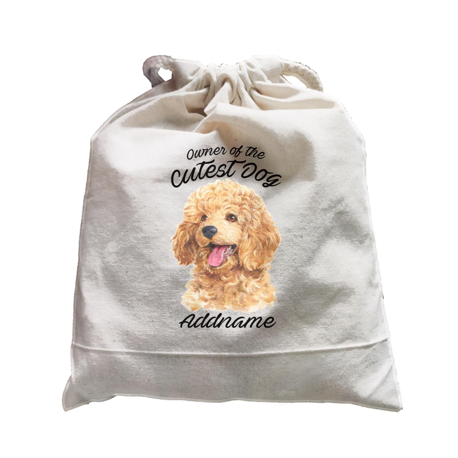Watercolor Dog Owner Of The Cutest Dog Poodle Gold Addname Satchel