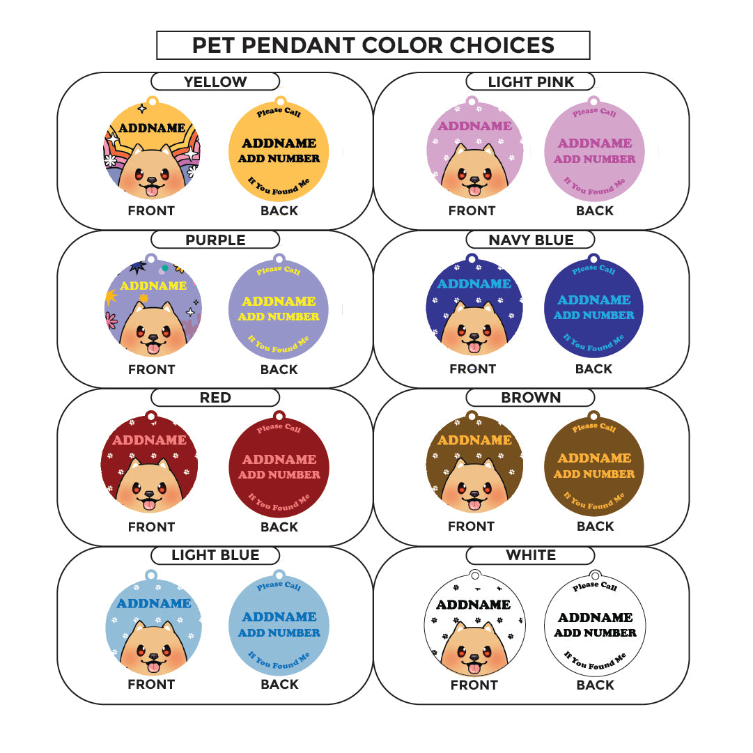 Paw Print Series - Pomeranian Small Dog Pet Pendant with Collar