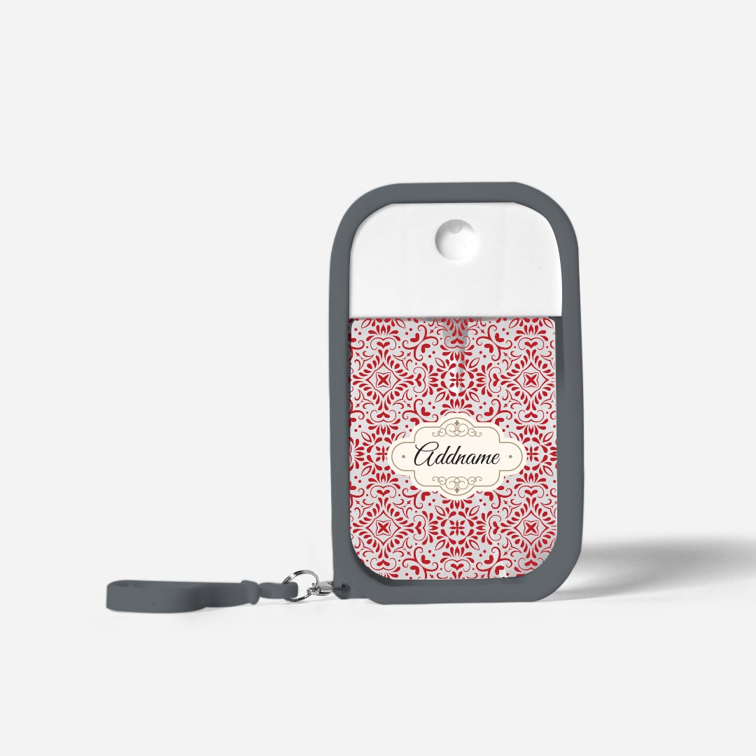 Moroccan Series Refillable Hand Sanitizer with Personalisation - Arabesque Rosette Grey