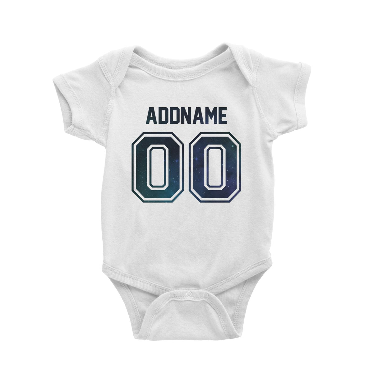 Jersey Starry Night Pattern With Name and Number Baby Romper