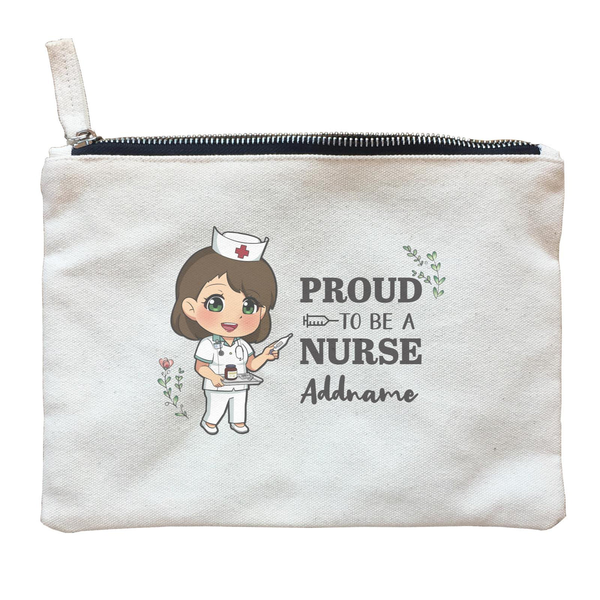 Proud To Be A Nurse Chibi Female Chinese Zipper Pouch