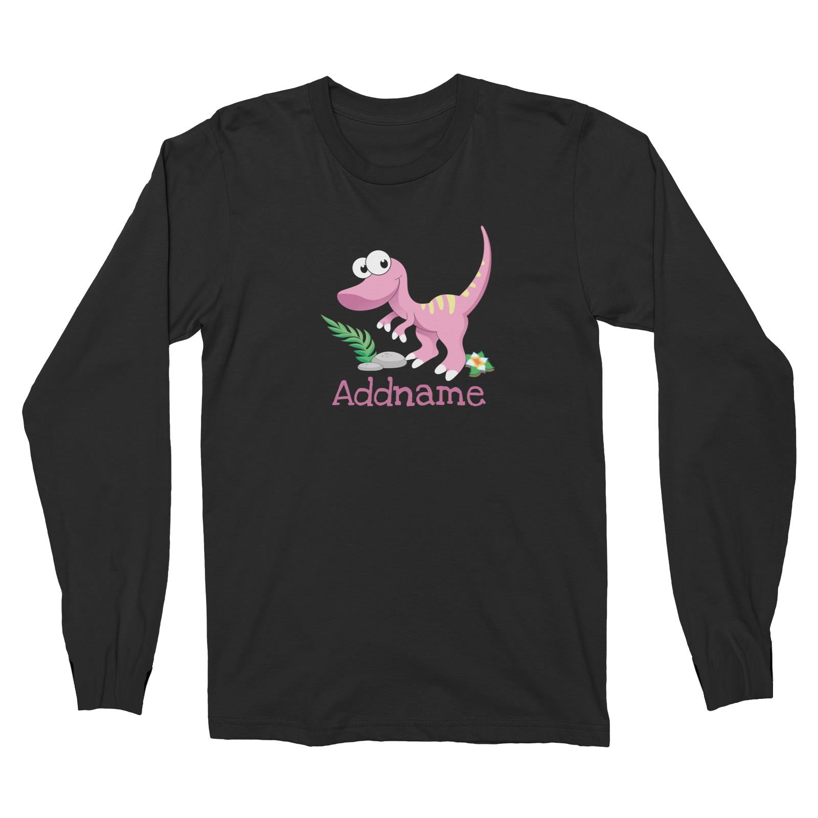 Dinosaurs Raptor Addname Long Sleeve Unisex T-Shirt