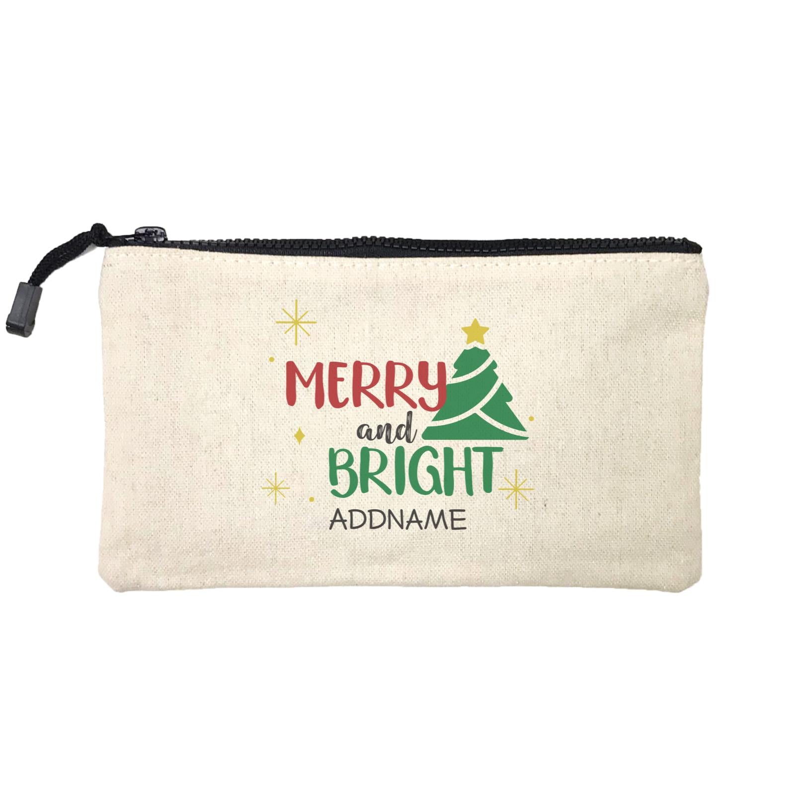 Xmas Merry and Bright with Christmas Tree Mini Accessories Stationery Pouch