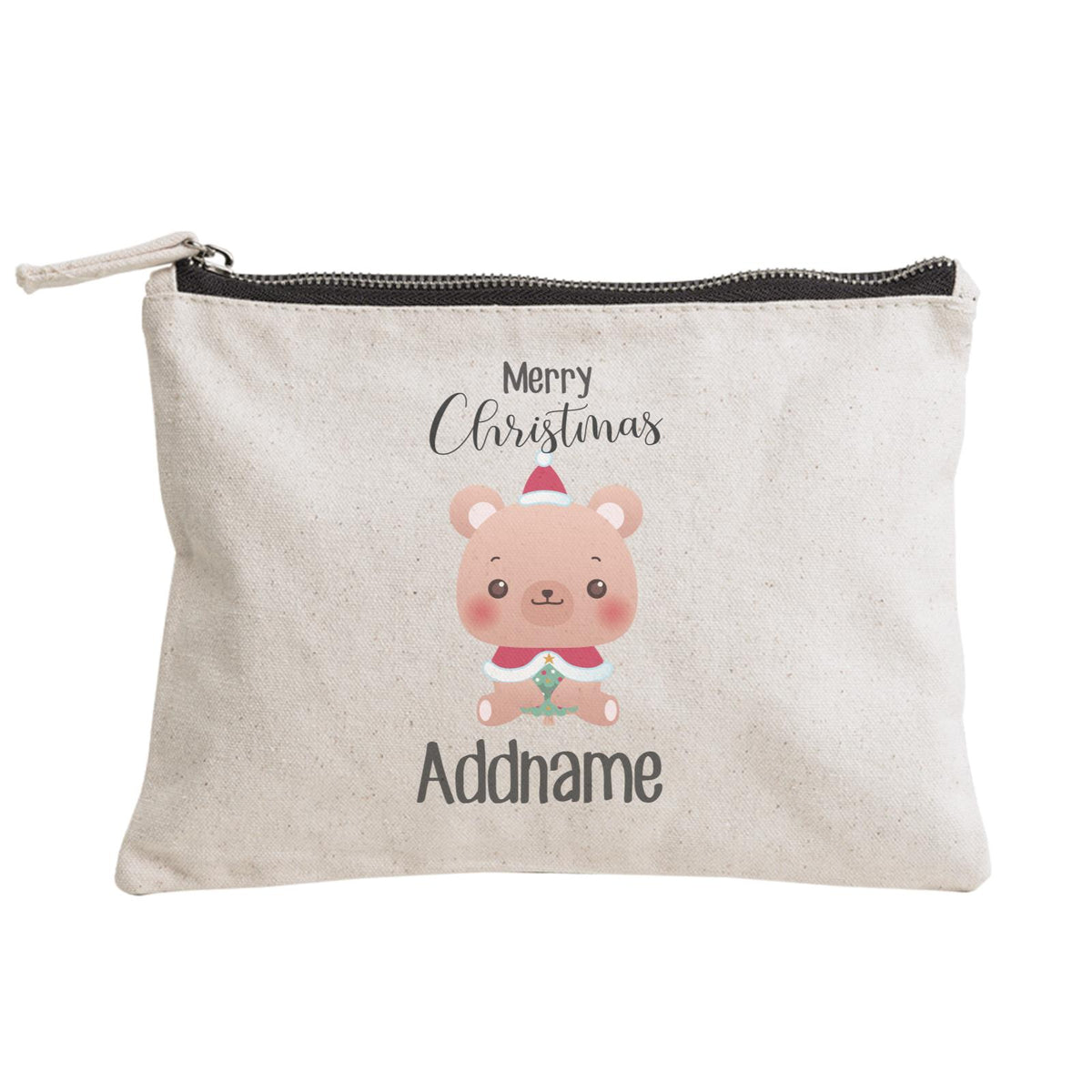 Christmas Cute Animal Series Bear Merry Christmas Zipper Pouch