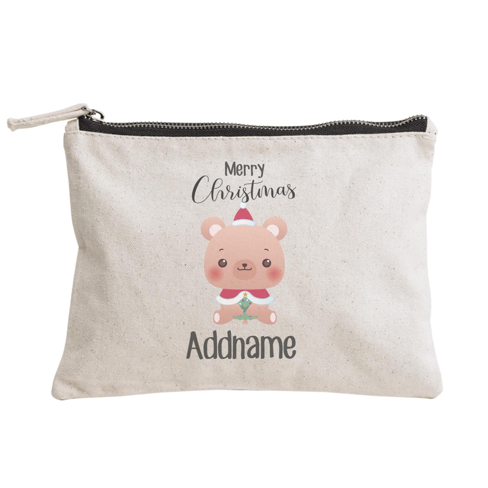 Christmas Cute Animal Series Bear Merry Christmas Zipper Pouch