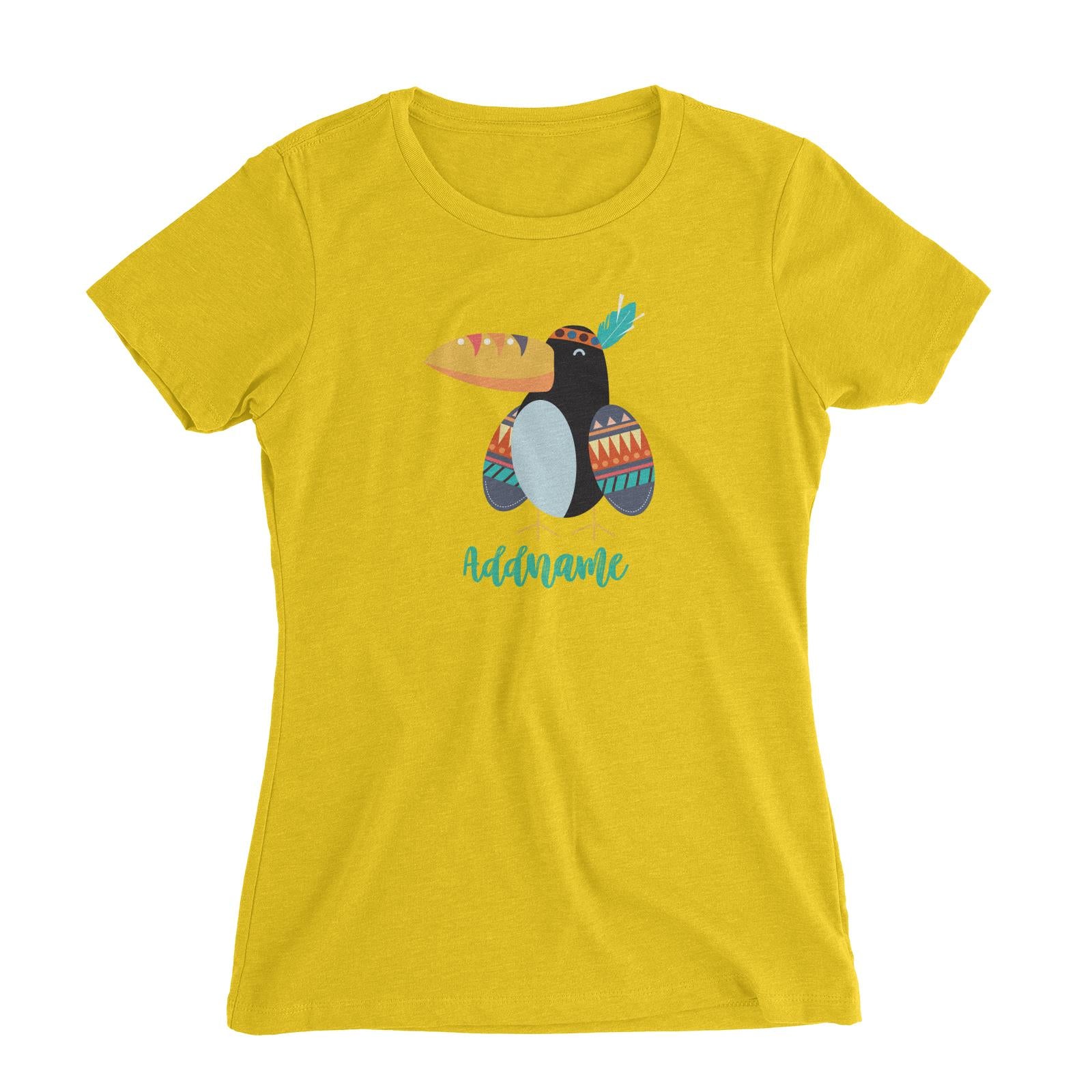 Animal Tribal Bird Addname Women's Slim Fit T-Shirt