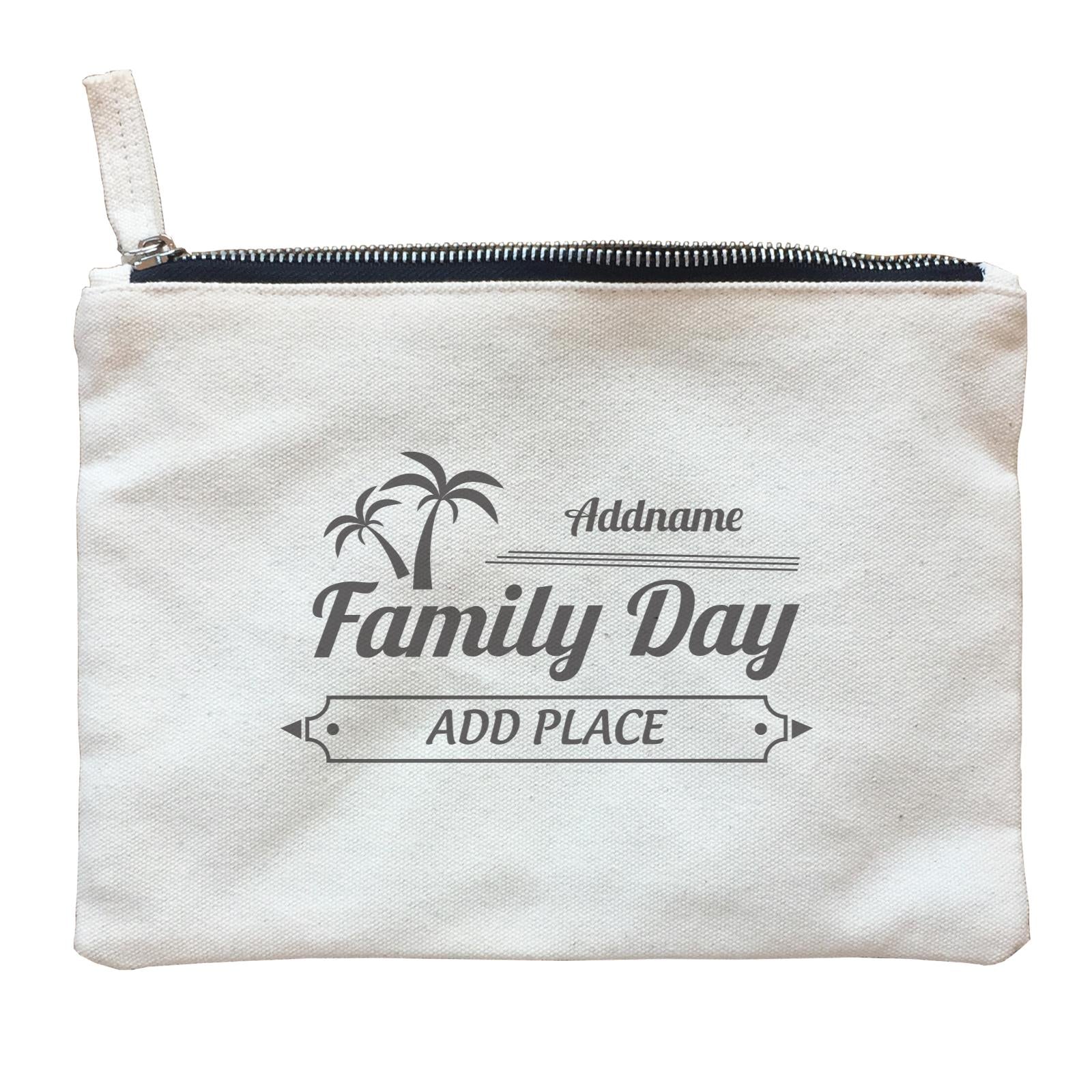 Family Day Tropical Coconut Tree Boarder Family Day Addname And Add Place Accessories Zipper Pouch