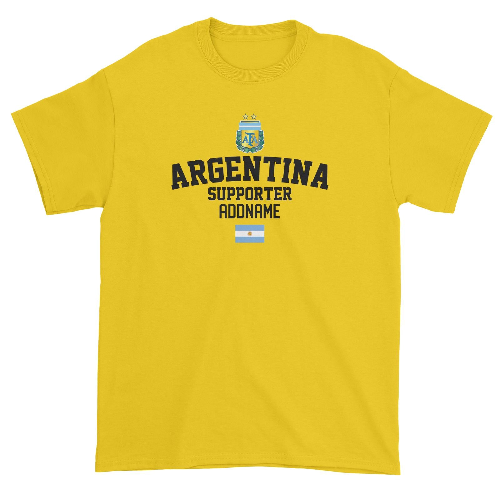 Agentina Supporter World Cup Addname Unisex T-Shirt