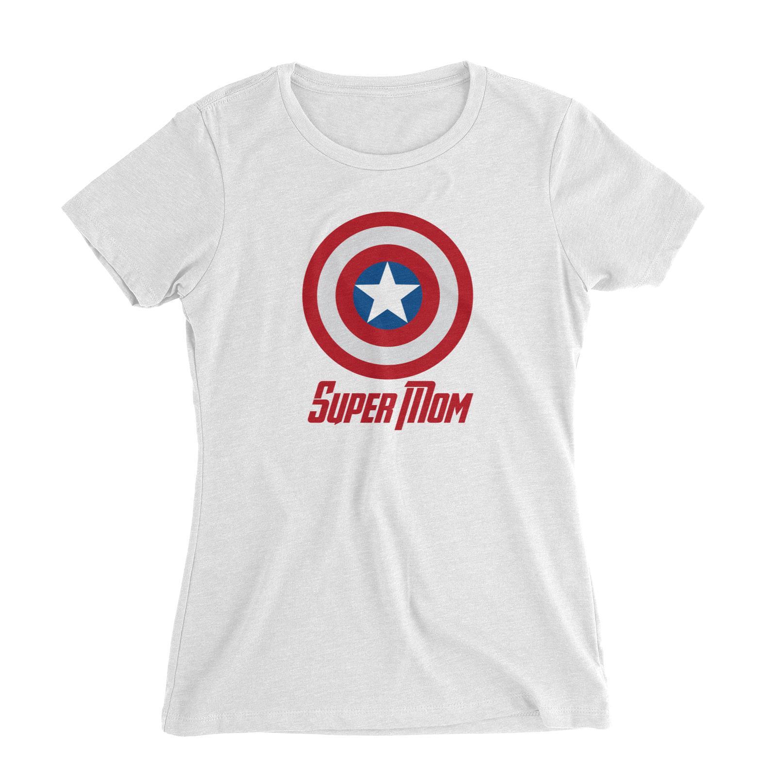 Superhero Shield Super Mom Women's Slim Fit T-Shirt  Matching Family