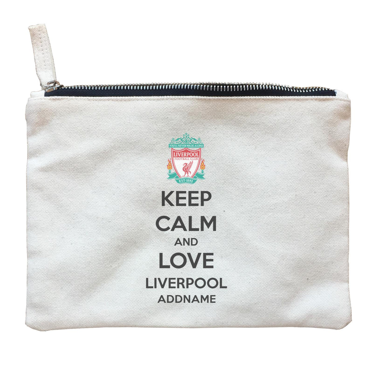 Liverpool Football Keep Calm And Love Serires Addname Zipper Pouch