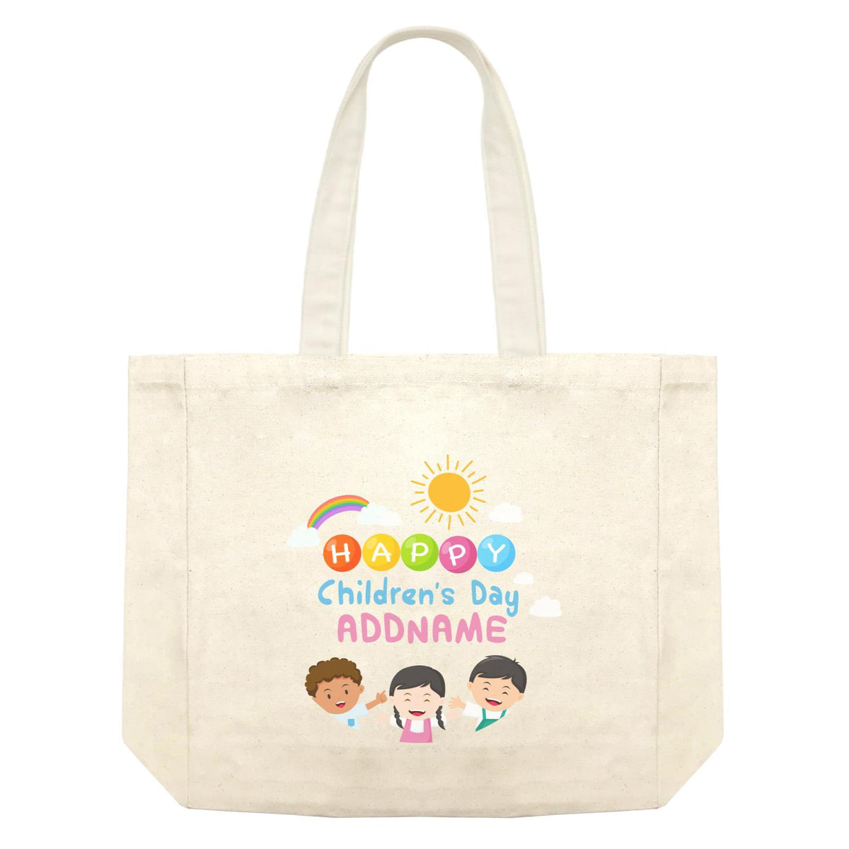 Children's Day Gift Series Happy Children's Day Three Children Addname Shopping Bag