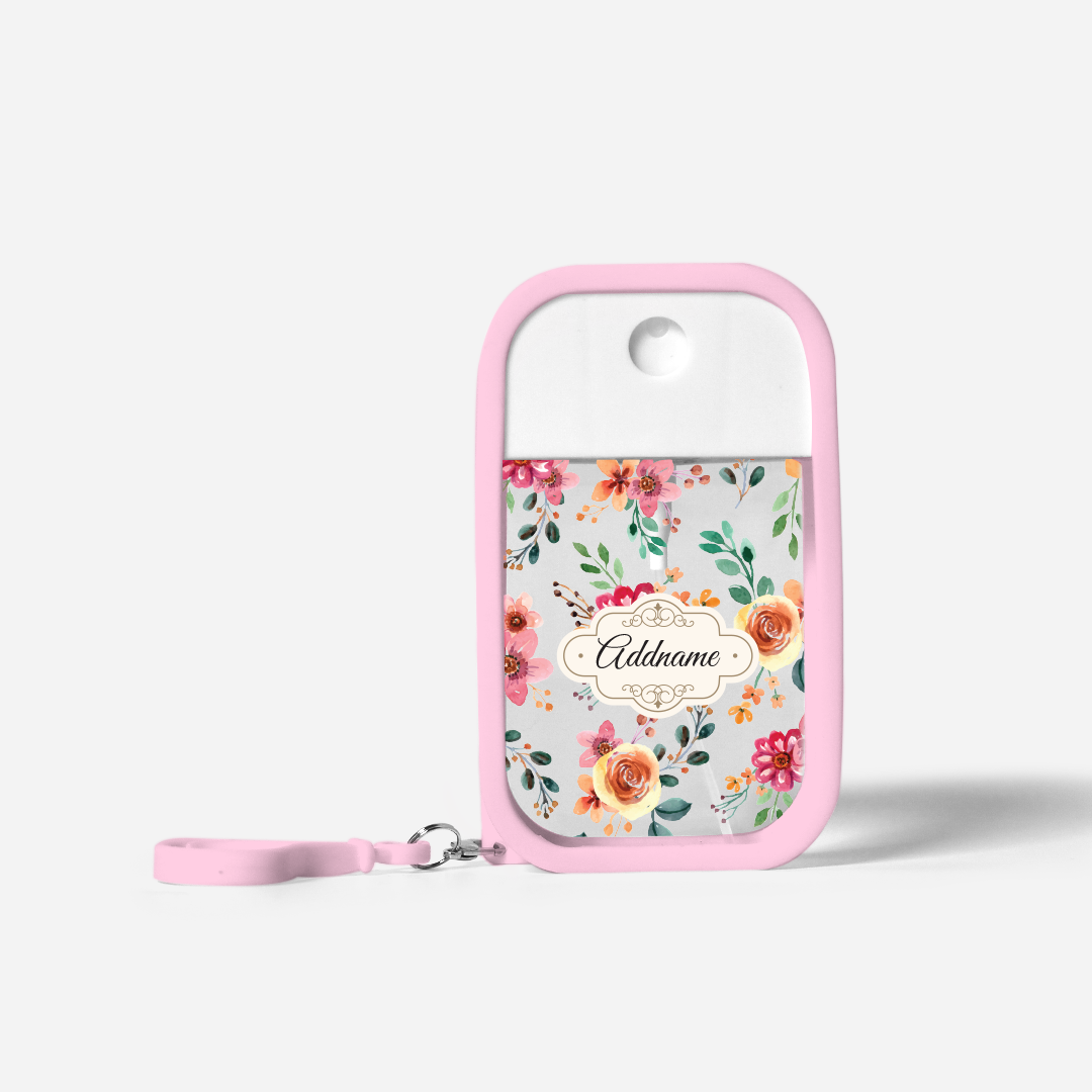 Laura Series Refillable Hand Sanitizer with Personalisation - Garnet Light Pink