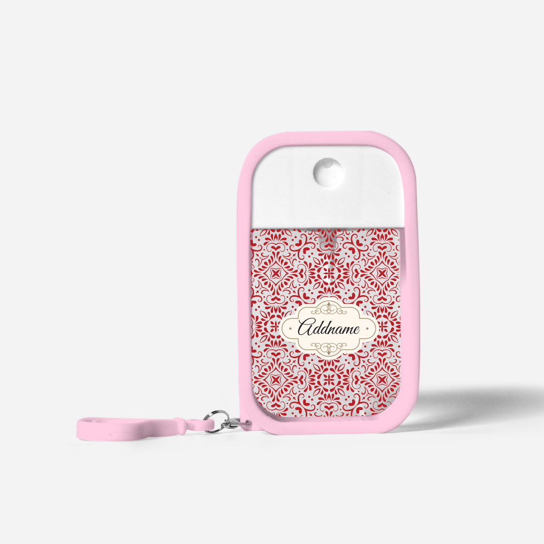Moroccan Series Refillable Hand Sanitizer with Personalisation - Arabesque Rosette Light Pink