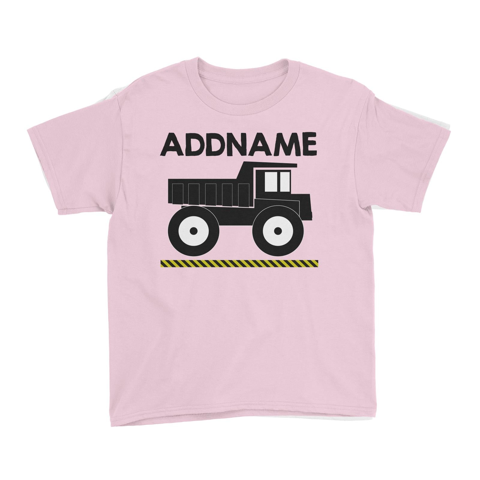 Construction Birthday Theme Truck 1 Addname Kid's T-Shirt